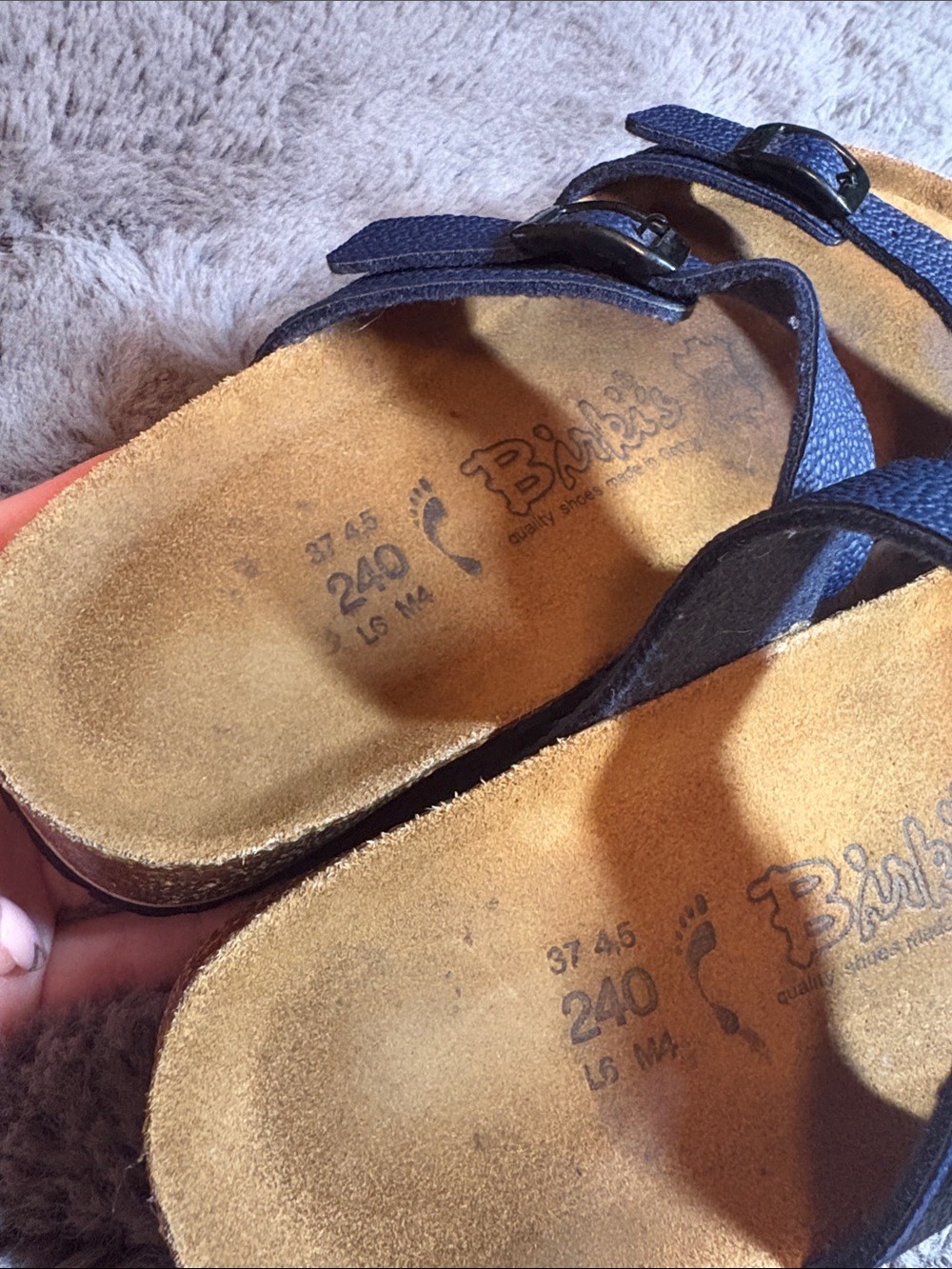 Vintage Birkenstock Birki’s Navy Double-Strap Slide Sandals Size 6 - Picture 4 of 4